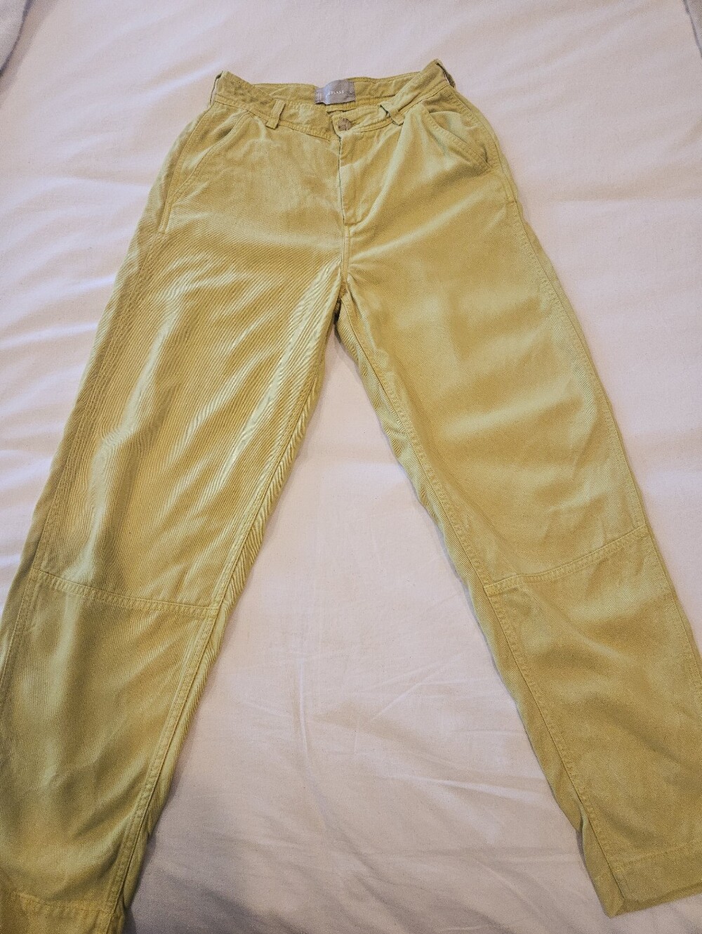 Everlane Buttersoft Tencel Pants Womens Size 00 Chartreuse Relaxed Chino Ankle.